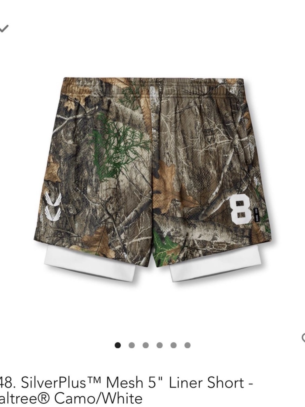 Silver Jeans Men’s Realtree Camo Athletic Shorts with White Liner